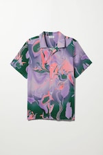 Verzerrt/Violett - Kurzarmhemd Coffee mit floralem Print - 0