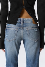 Blue Horses - Bleu moyen - Jean skinny taille basse délavé et déchiré - 4