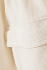 Blanc cassé - Minijupe saharienne en twill - 1