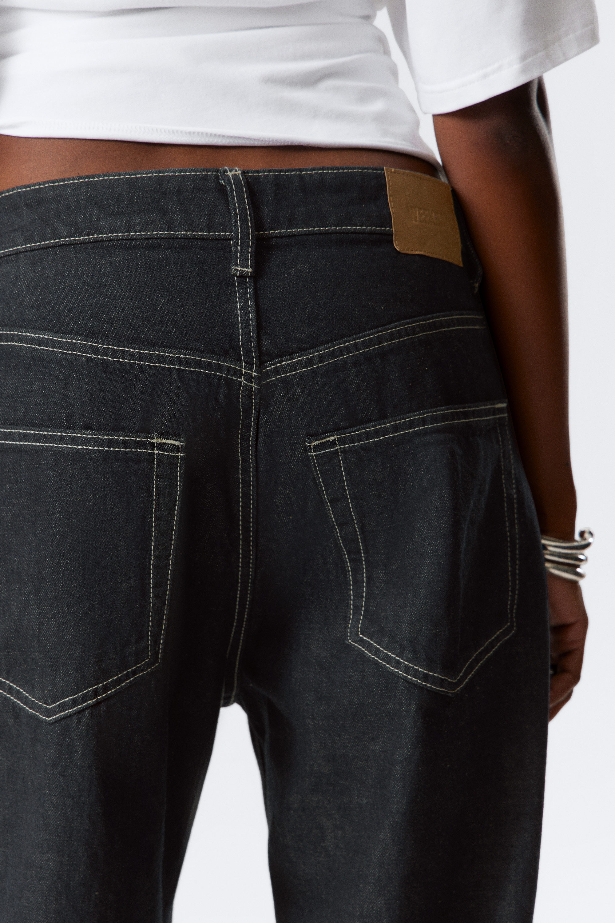 Blue Rinse - Mörkblå - Missy Low Waist Loose Straight Leg Jeans - 3