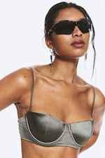 Dusty Grey - Padded Wire Bikini Top - 2