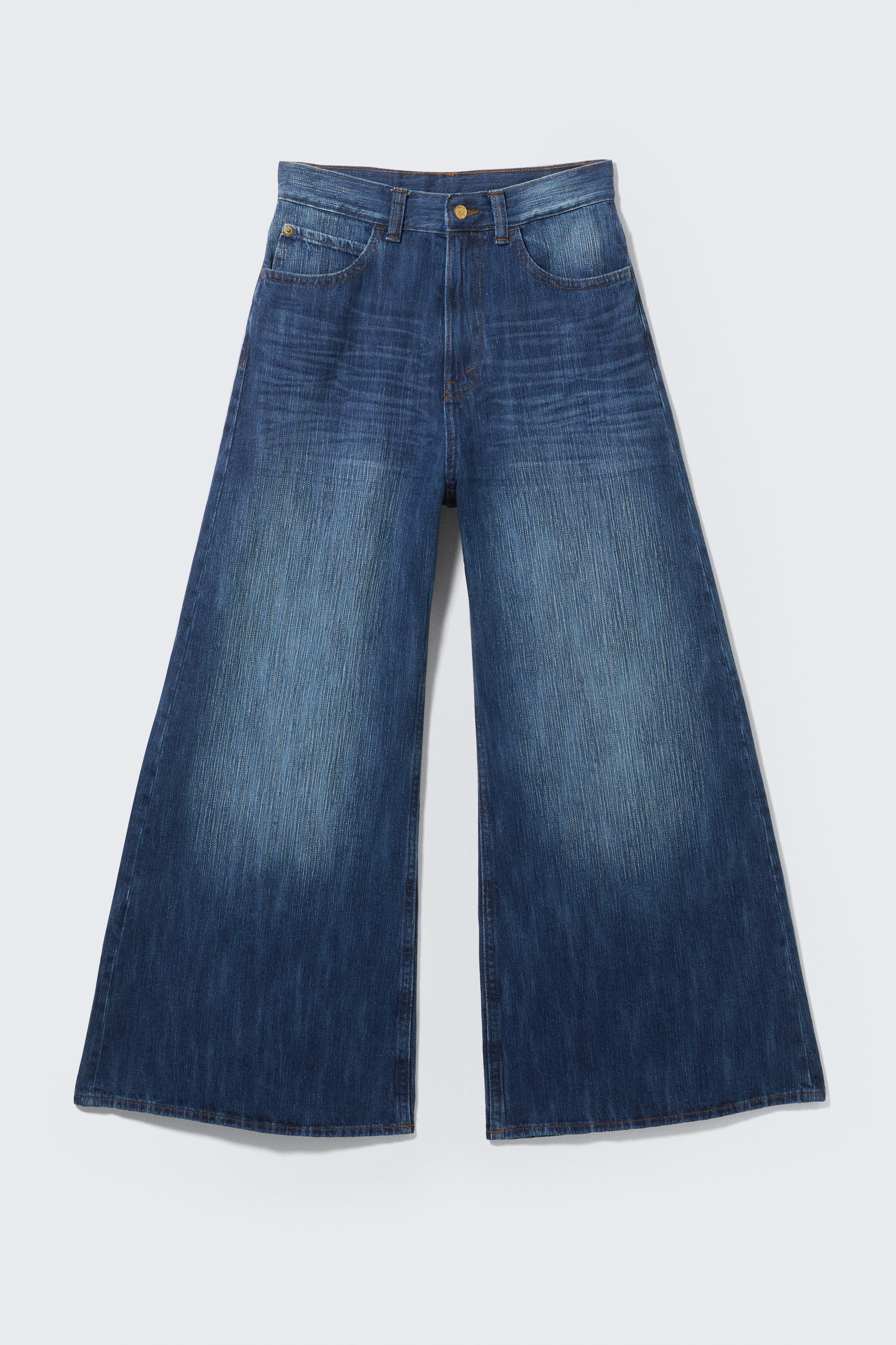 solar cut loose wide jeans - Seventeen Blue - Light Blue | Weekday WW