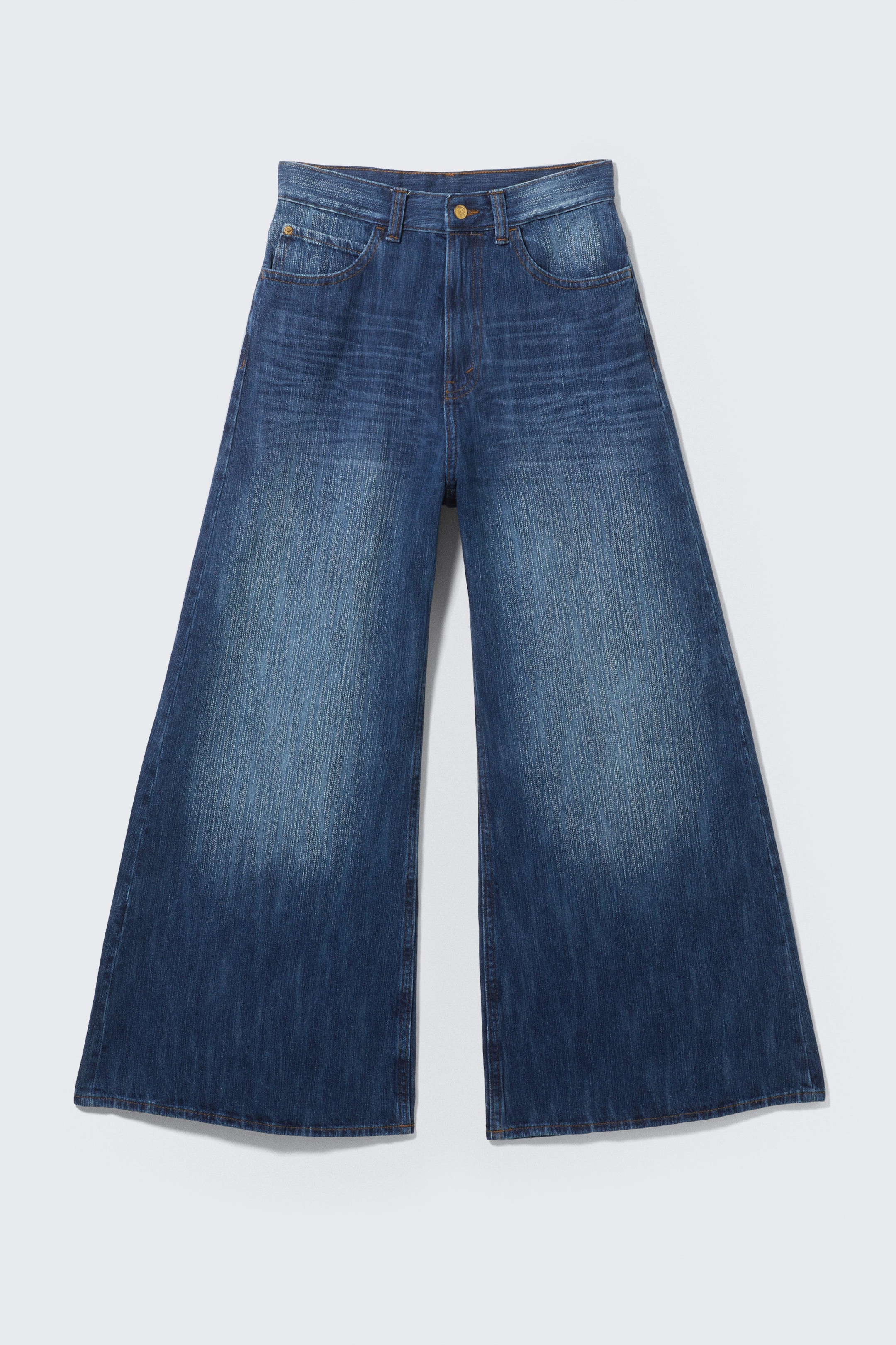 Blue Web - Medium Blue - Rad Super Regular Waist Loose Wide Jeans - 4