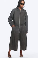 Dark Grey - Oversized Scuba Zip-Hoodie - 1