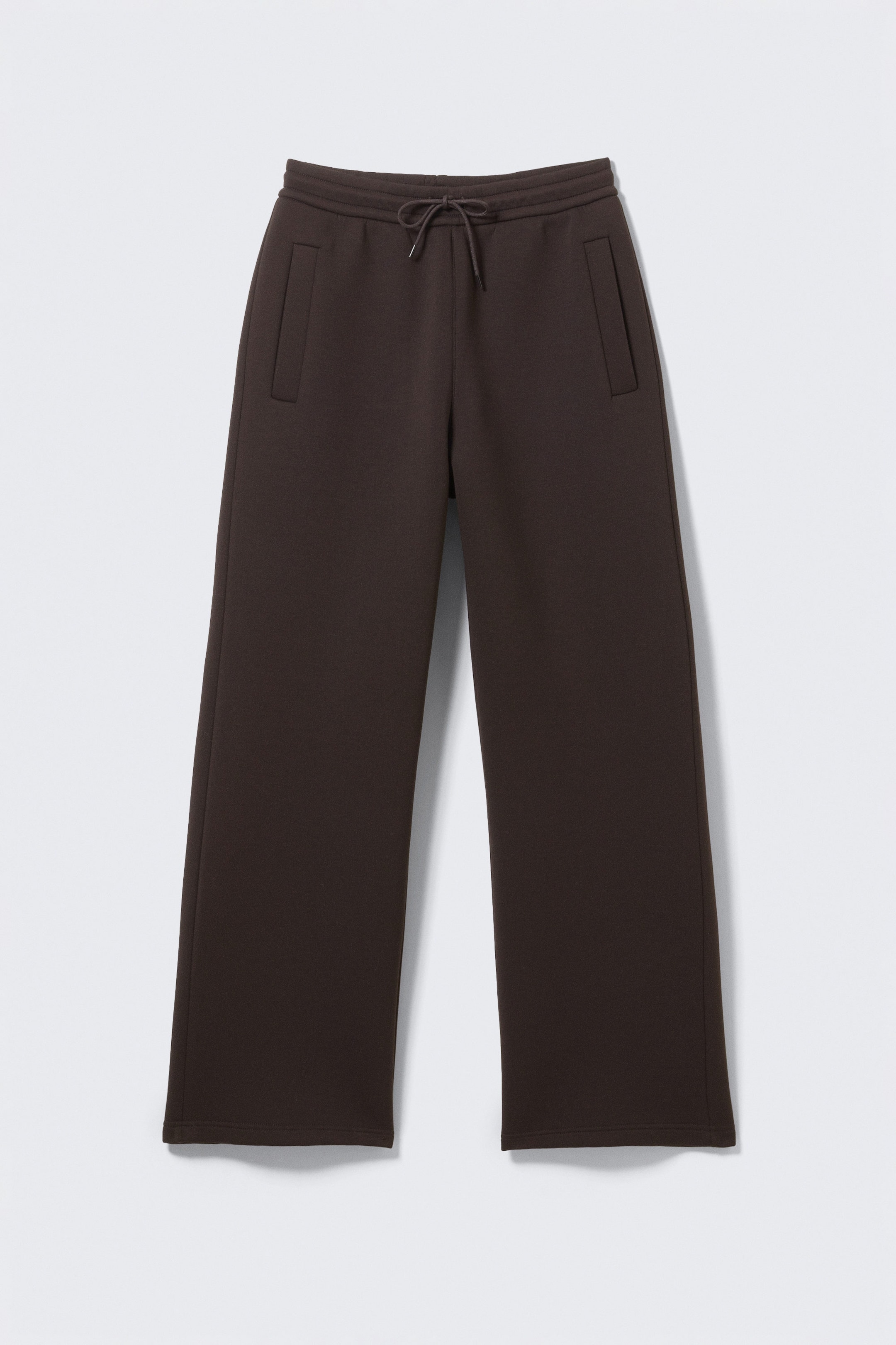 Dark Brown - Loose Fit Scuba Sweatpants - 1