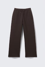 Marron foncé - Pantalon en textile façon néoprène Loose Fit - 0