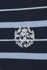 Donkerblauw gestreept - Shrunken fit katoenen T-shirt - 1