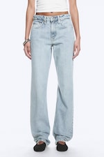 Dream Blue - Light Blue - Laika Mid Rise Regular Straight Leg Jeans - 1