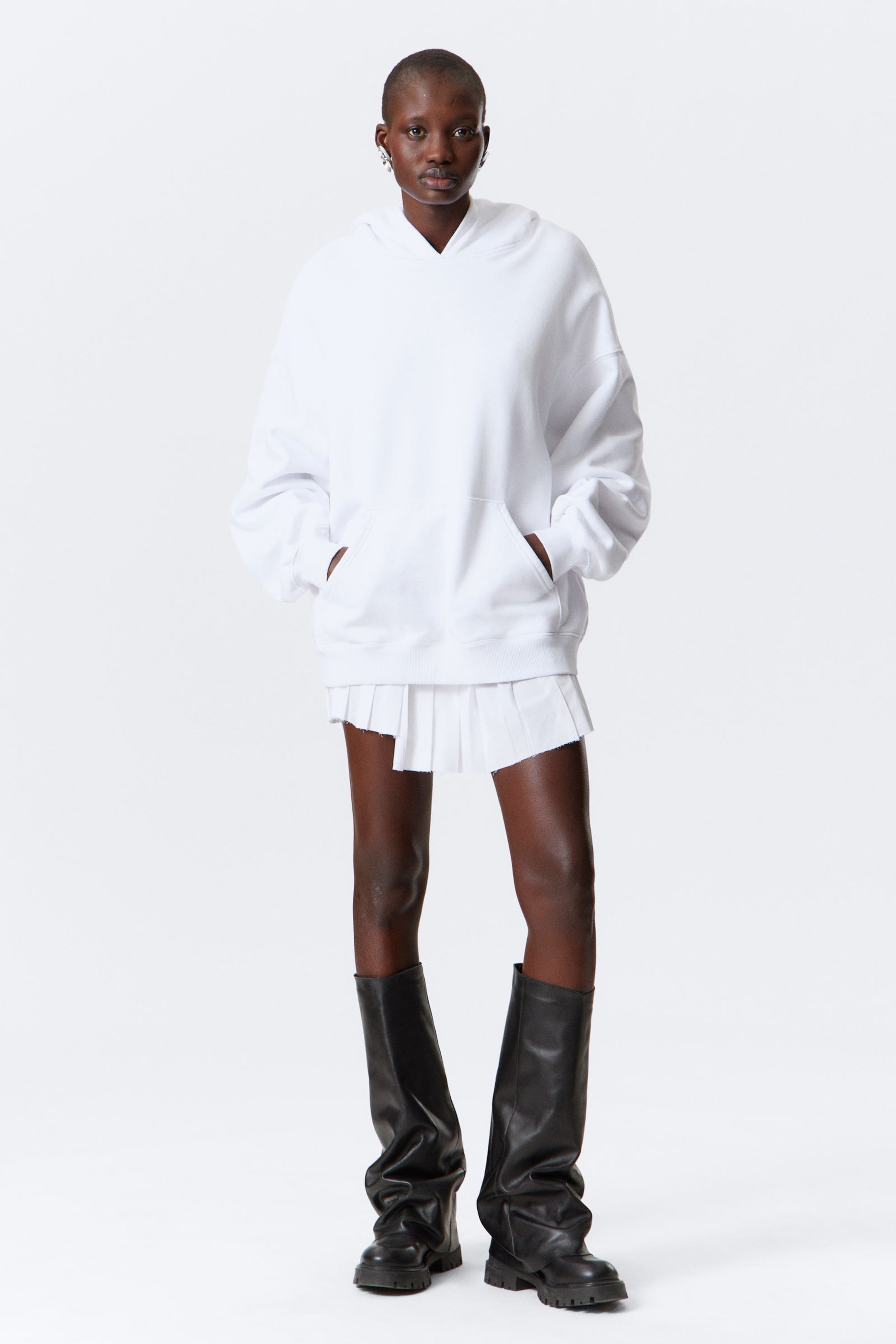 #FFFFFF - Schwerer Oversized-Hoodie - 2