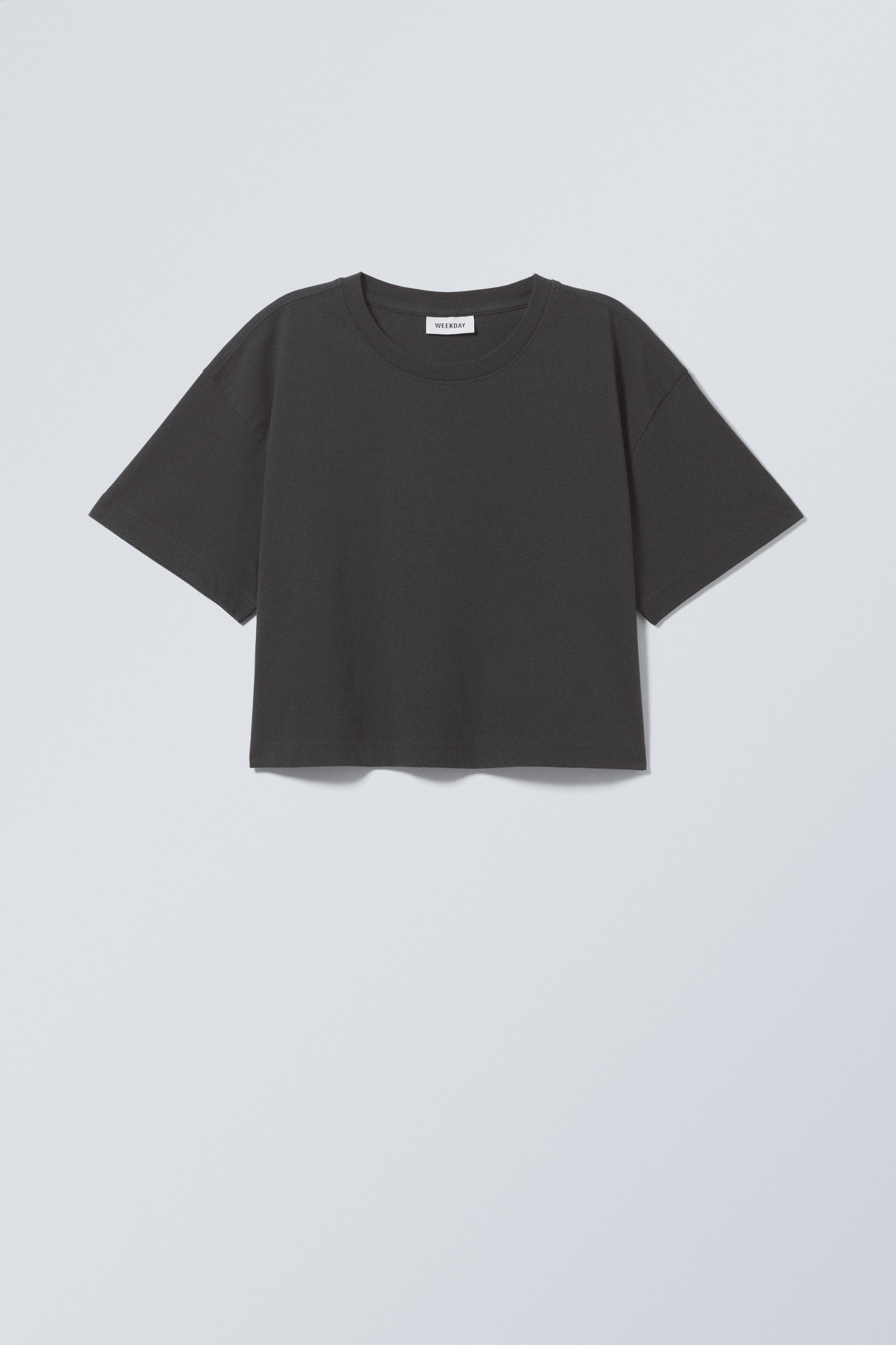 Dark Grey - Square Crop T-shirt - 0