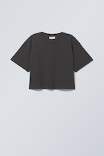Dark Grey - Square Crop T-shirt - 0