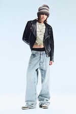 Hellblau - Looser – Weite Jeans mit normaler Taille - 4