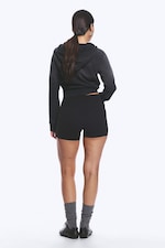 Black - High Waisted Sports Biker Shorts - 2