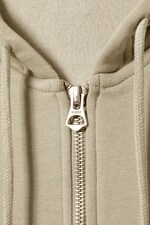 Beige - Oversized-Kapuzenjacke mit Reißverschluss - 1