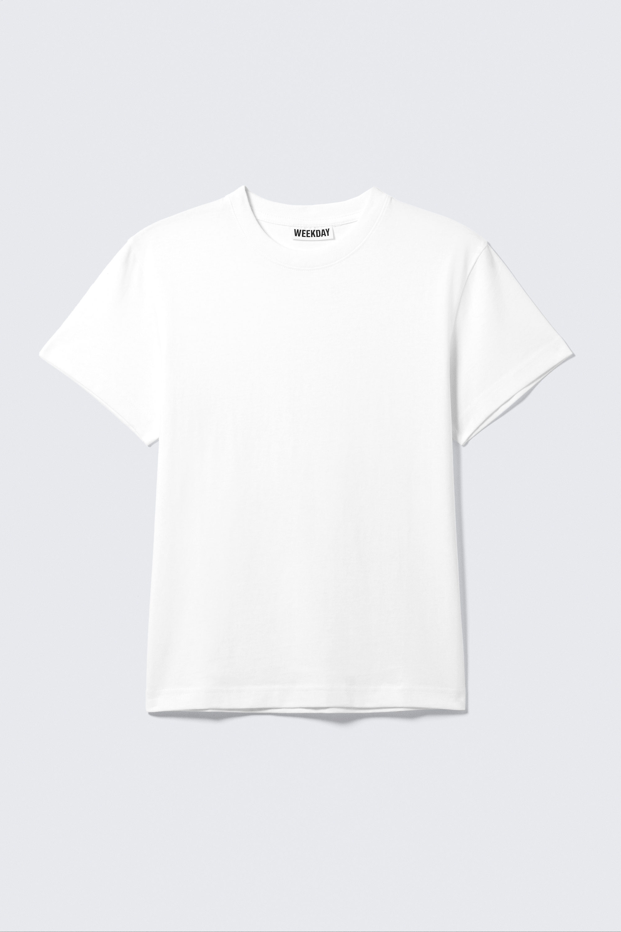 White - Shrunken Short-Sleeved Cotton T-shirt - 1