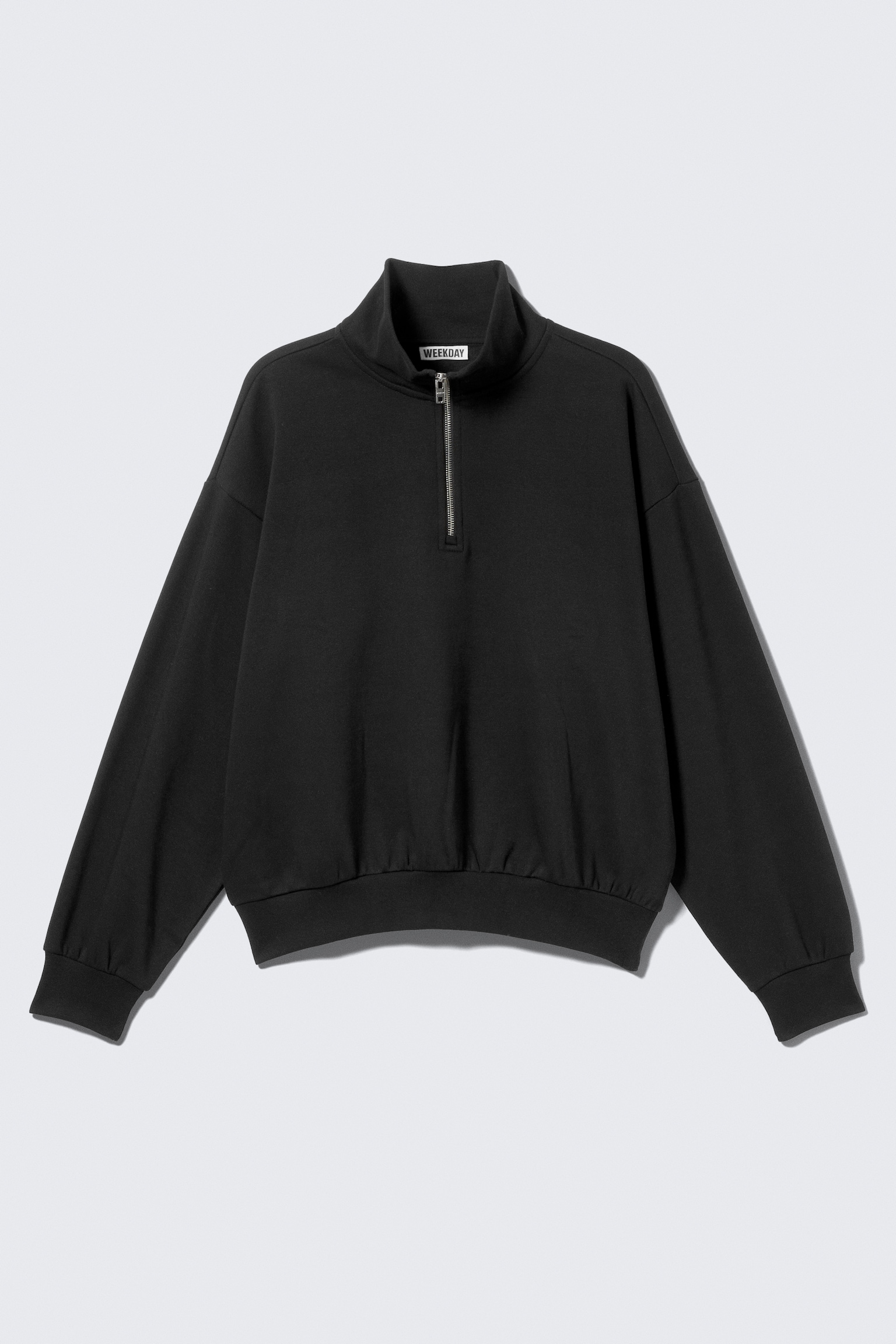 Loose Half Zip Sweatshirt - Black/Dark Red/Dark Navy Blue - 2