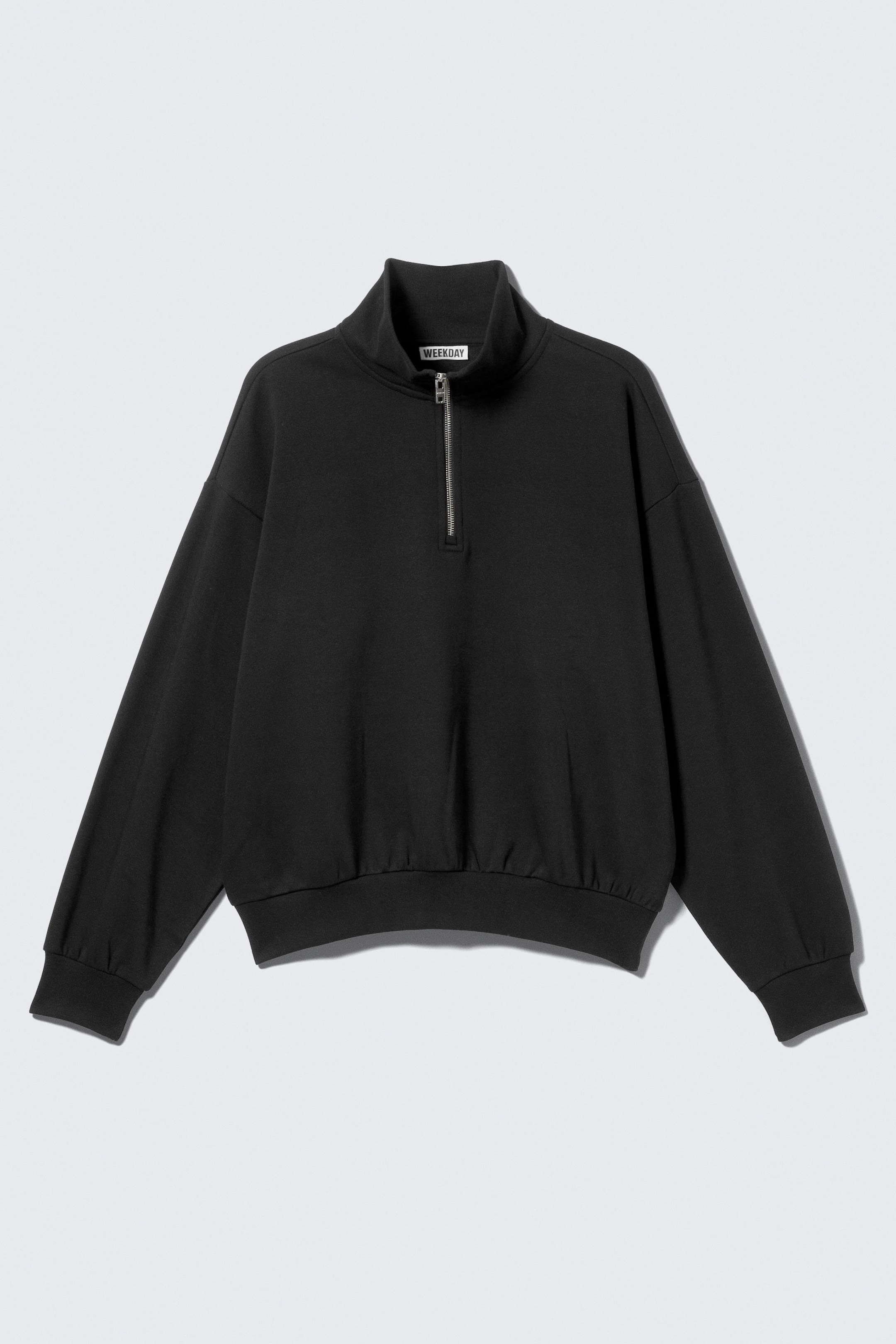 Black - Loose Half Zip Sweatshirt - 3