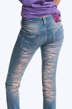 Angel Blue - Mellanblå - Booty Bei Low Waist Skinny Bootcut Jeans - 3
