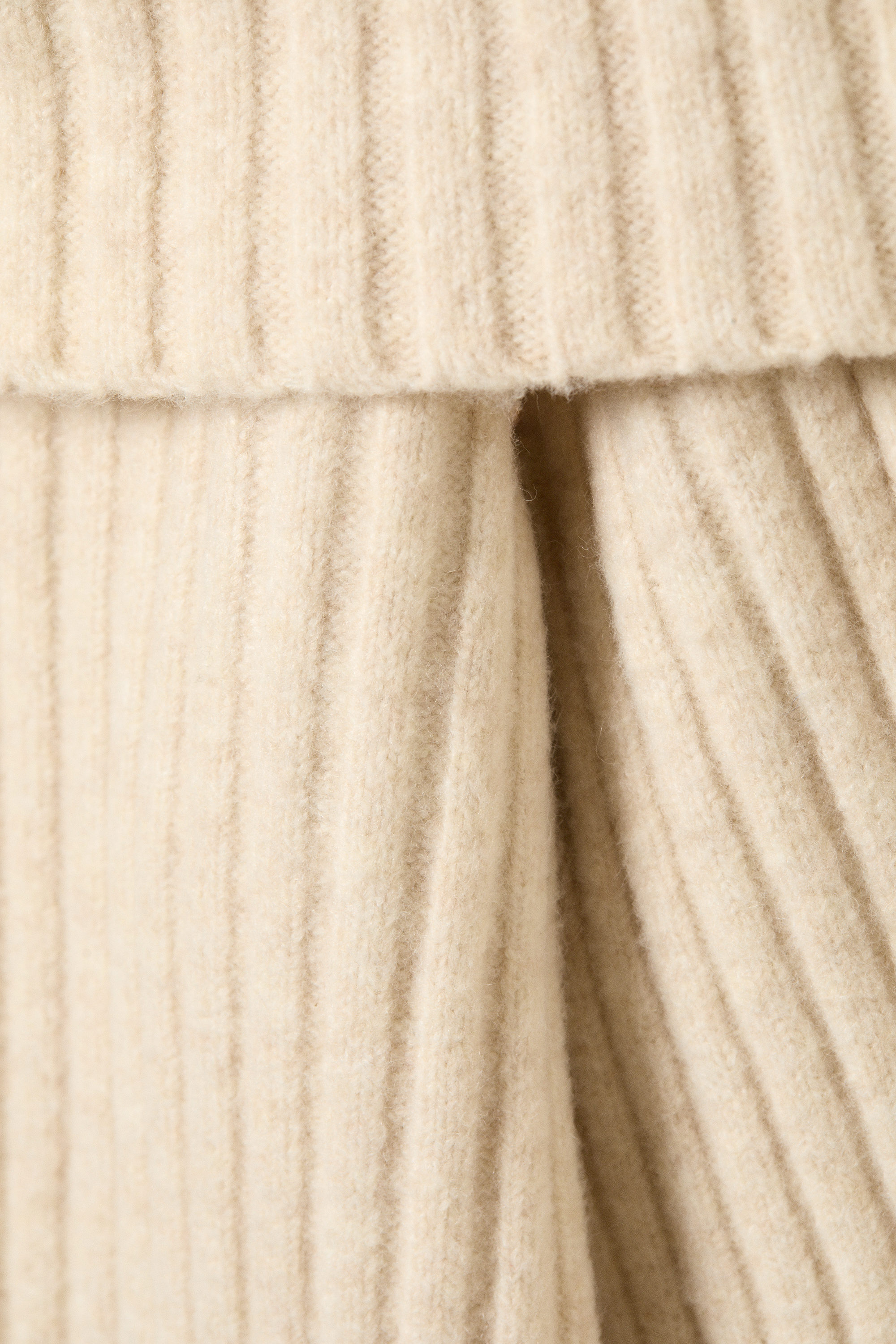 Beige clair - Pull côtelé à épaules dénudées - 3