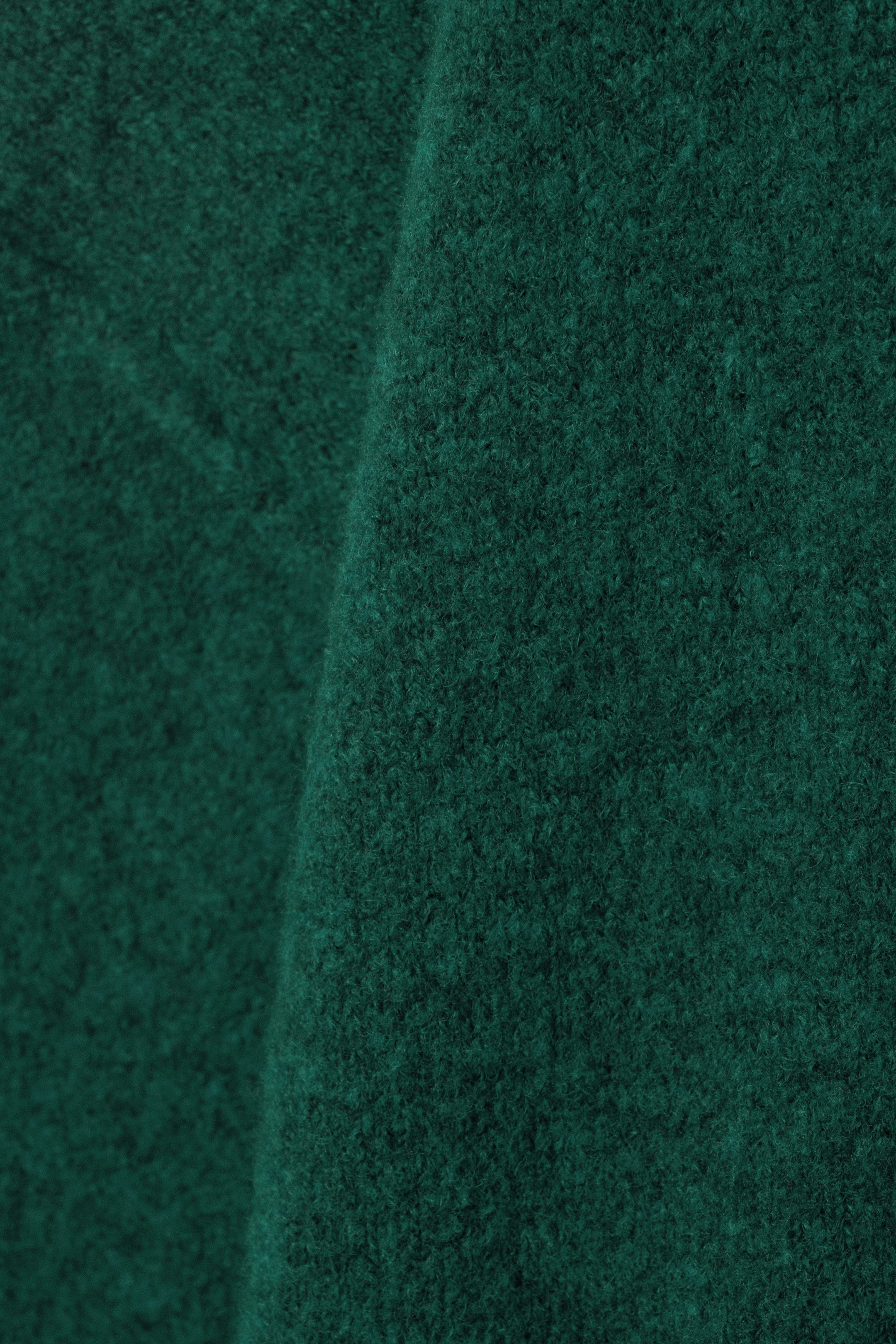 Dark Green Melange - Relaxed Knitted Sweater - 4