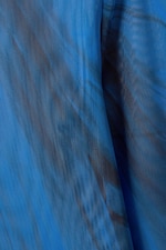 Bright Blue - Black Strokes - Printed Long Sleeve Mesh Top - 1