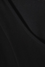 Black - Long-Sleeved Slim Fit Scoop Neck Top - 4