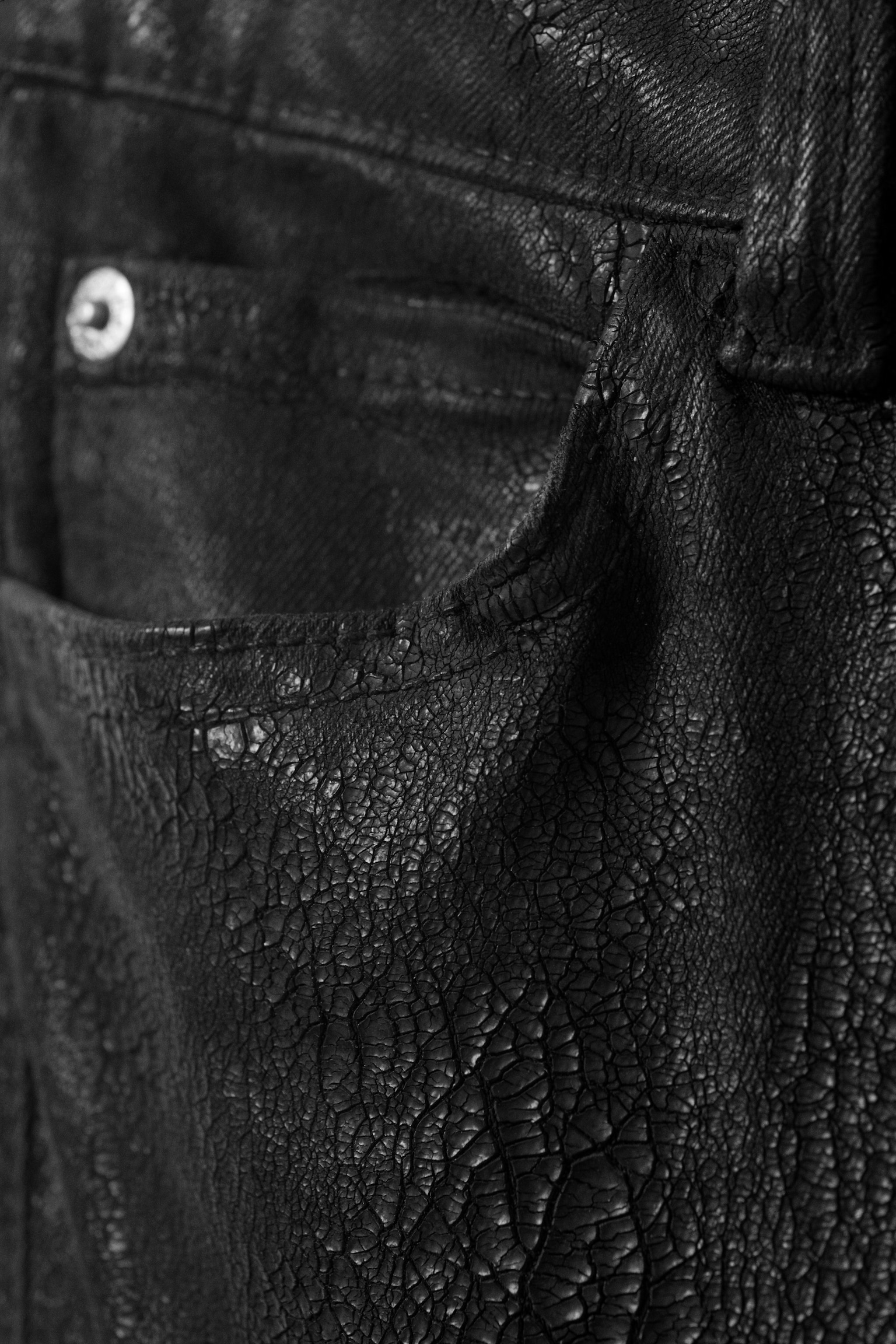 Sleezie Low Rise Skinny Cracked Jeans - Schwarz/Weiß - 6