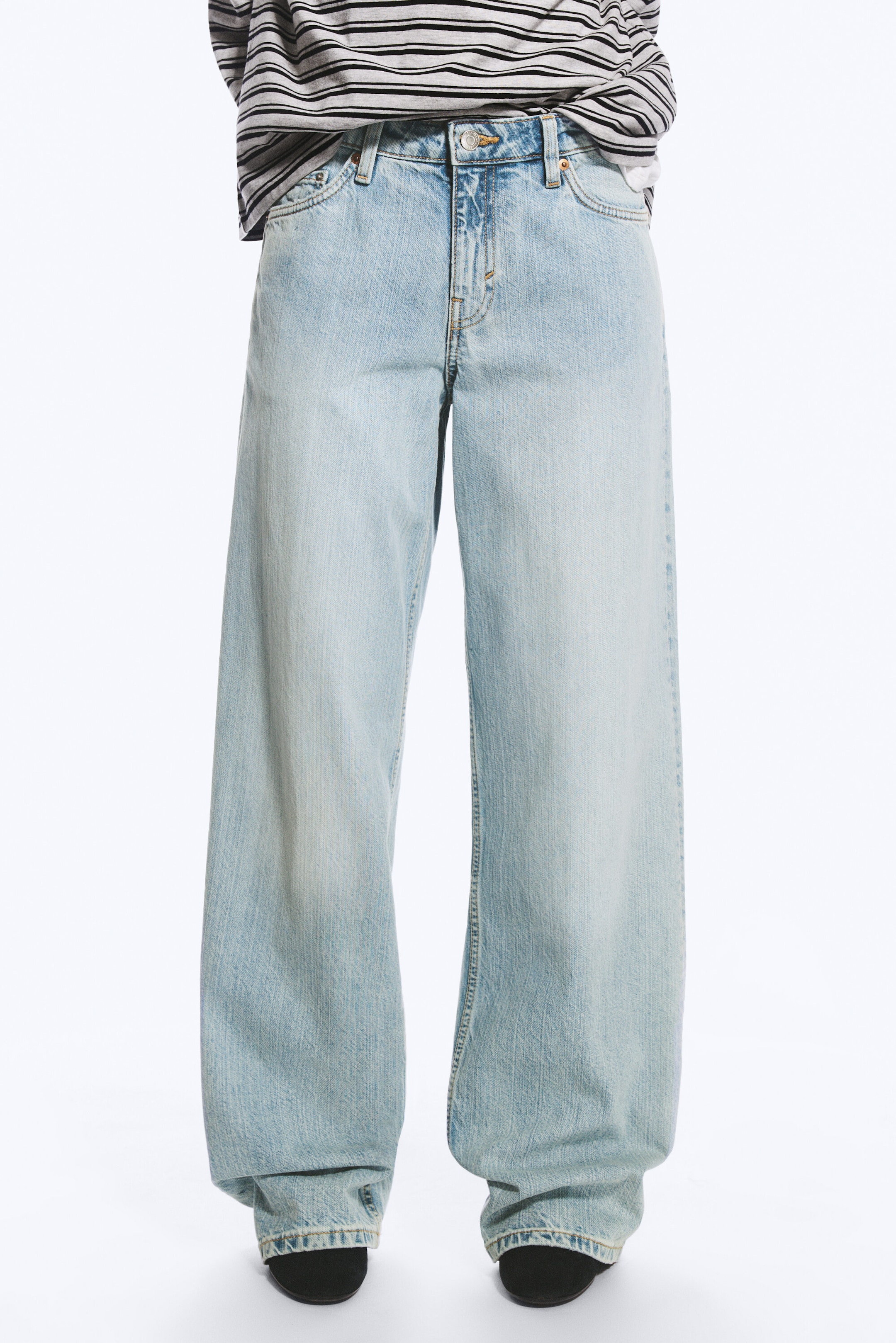 Dream Blue – Bleu clair - Jean jambe large taille basse Ample - 3