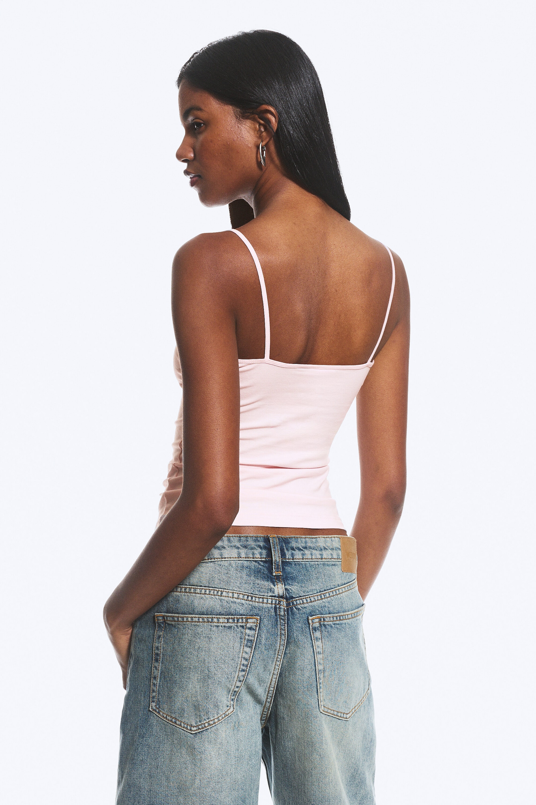 Helles Staubrosa/Schwarz - 2er-Pack schmale V-Neck-Unterhemden aus Baumwolle - 3