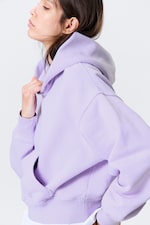 Washed Light Purple - Boxy Cotton Fleece Hoodie - 3