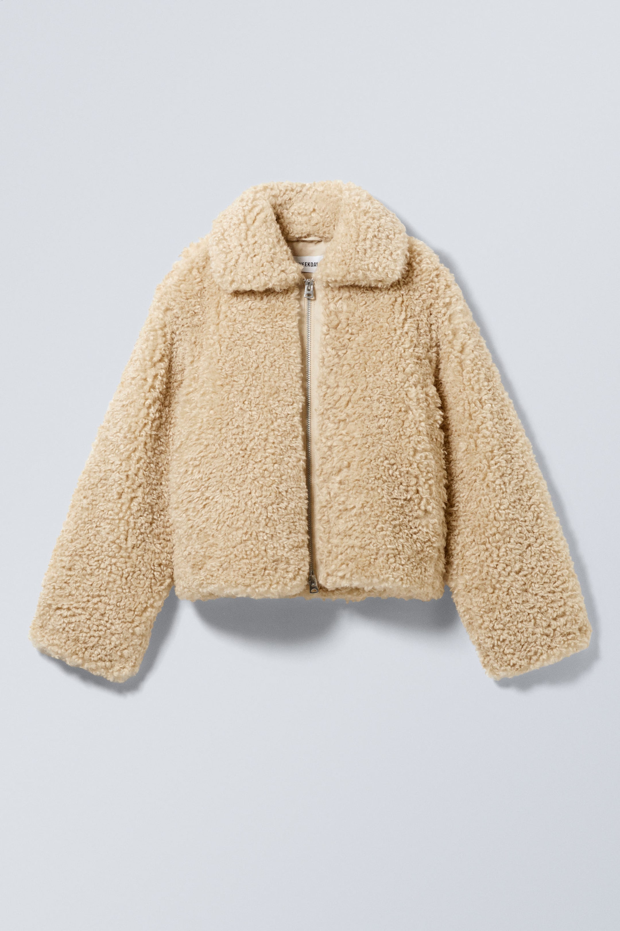 Beige - Yara Oversized Faux Fur Jacket - 1