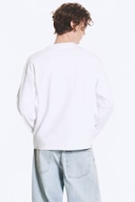 Weiß - Spark-Spray - Kastiges Langarmshirt mit Grafikprint - 3