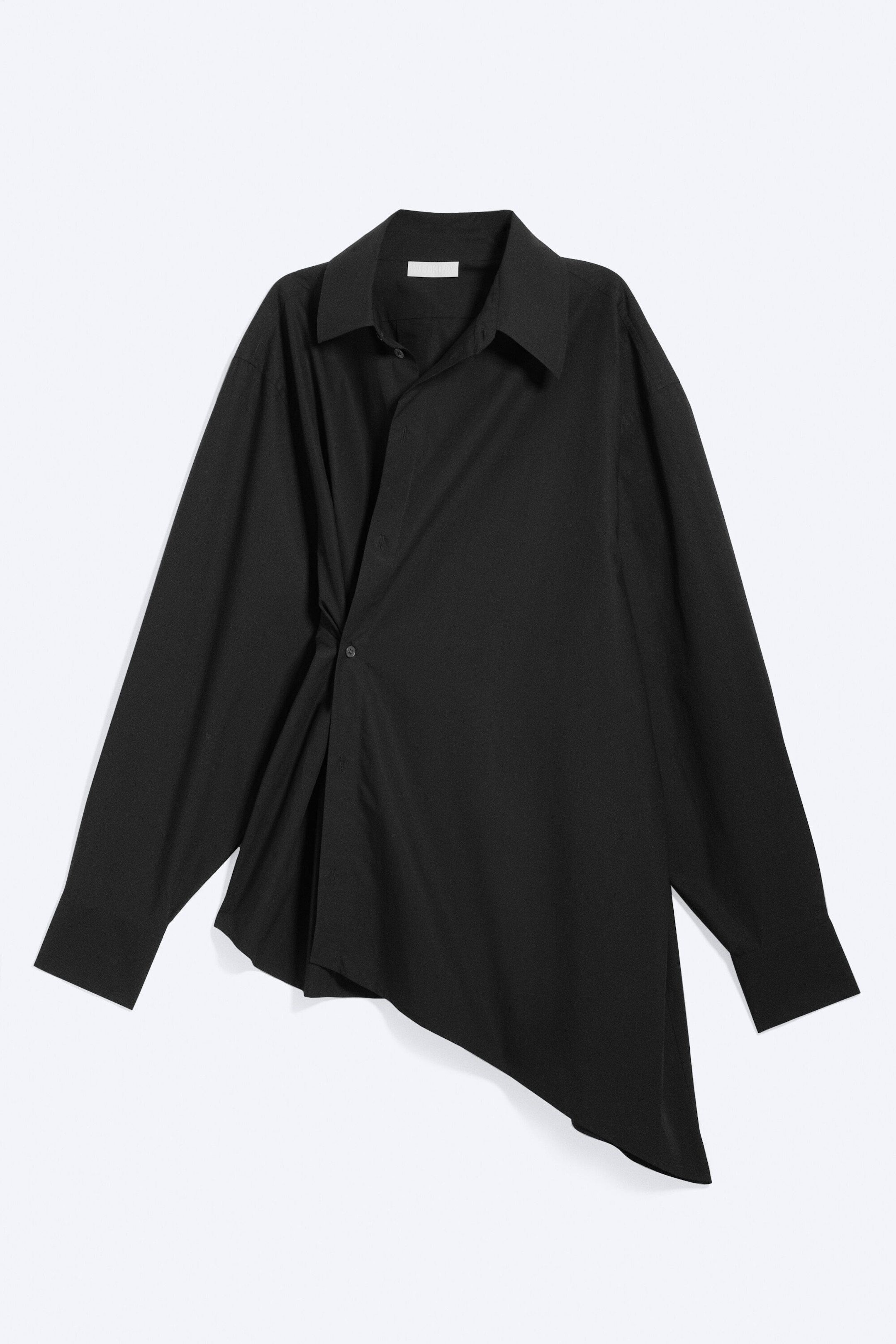 Off-black - Cross-buttoned Expand Shirt - 6