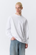 Weiß - Longsleeve mit lockerer Passform - 0