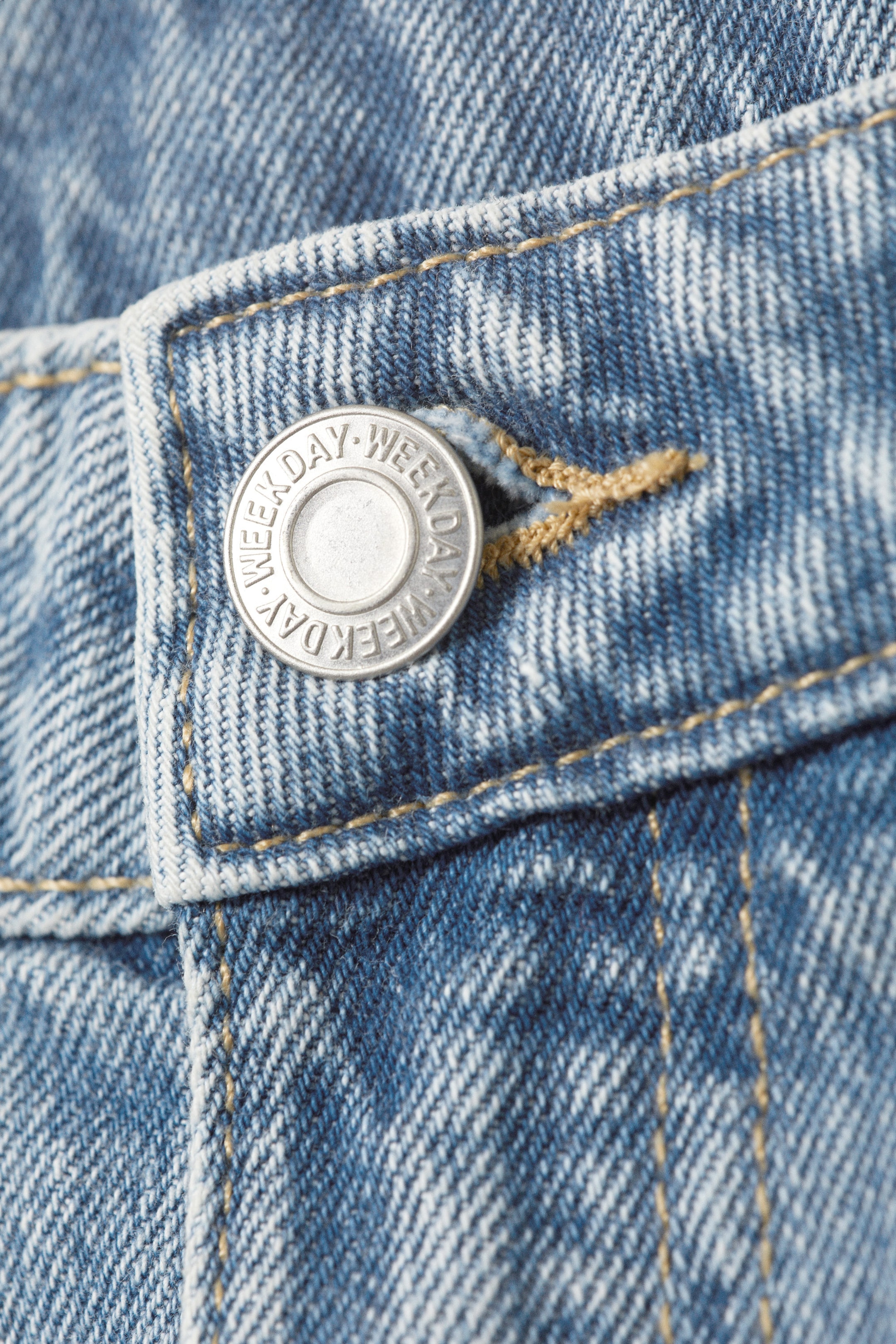 Blue Fade - Mittelblau - Area Mid Rise Loose Wide Leg Jeans - 2