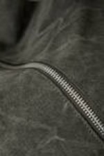 Dark Khaki Green - Washed Cotton Crossbody Bag - 1