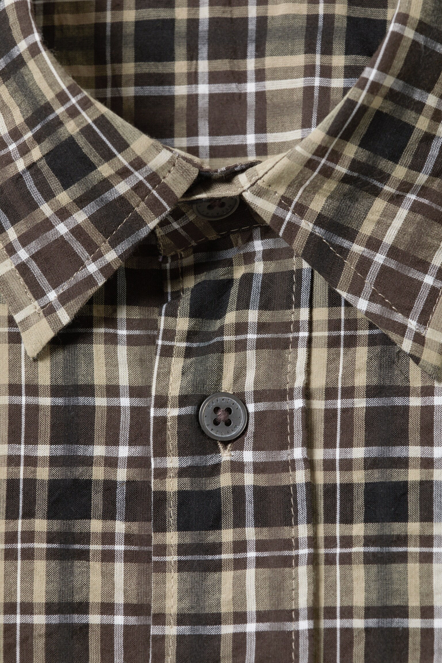 Koszula w kratę Relaxed - Checked Beige - 3