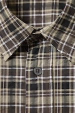 Checked Beige - Relaxed Checked Long-Sleeved Shirt - 4