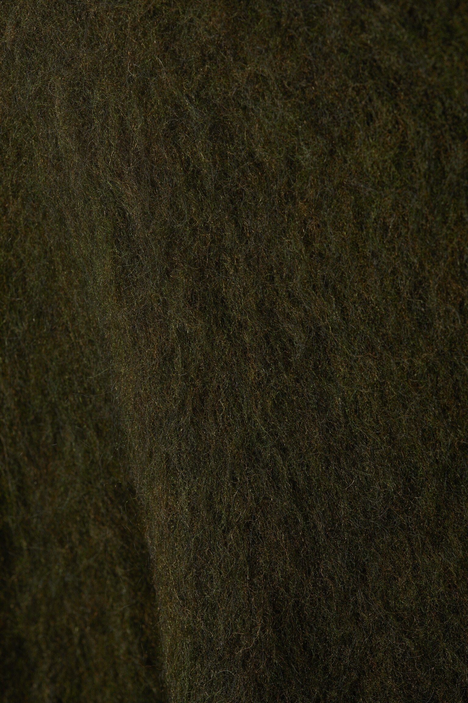 Oversized Knitted Mohair Blend Sweater - Dark Green/Beige/Brown - 3