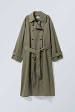 Khaki green - Travis Oversized Trench Coat - 0