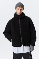 Noir - Veste à capuche en polaire - 0