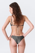 Grey - Glitter - Mid-Rise Glitter Brazilian Bikini Bottoms - 2