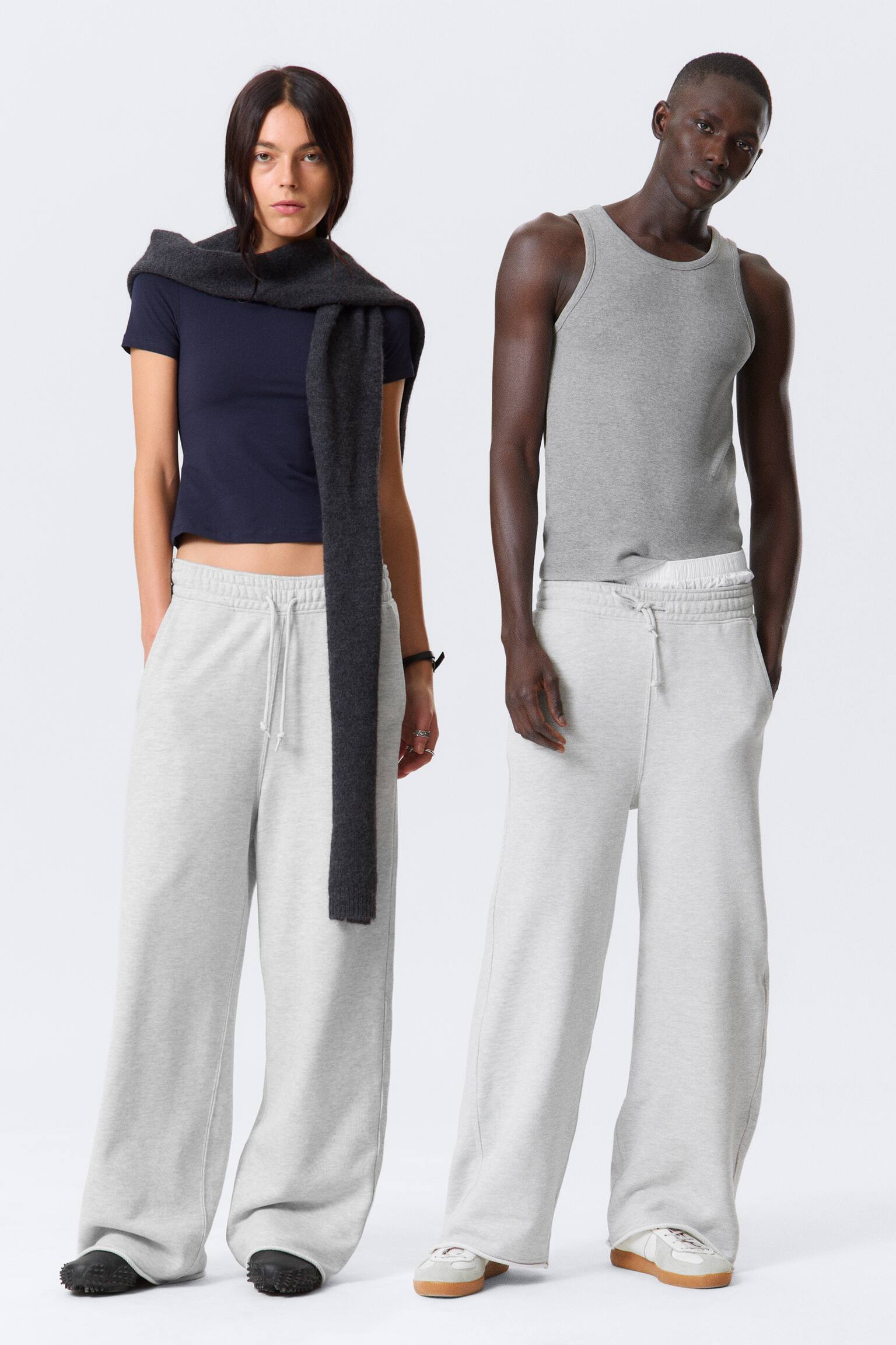 Pantalon de jogging en molleton ample Astro - Gris poudré clair - 1