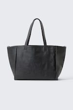 Zwart - Grote draagtas van imitatieleer - 0