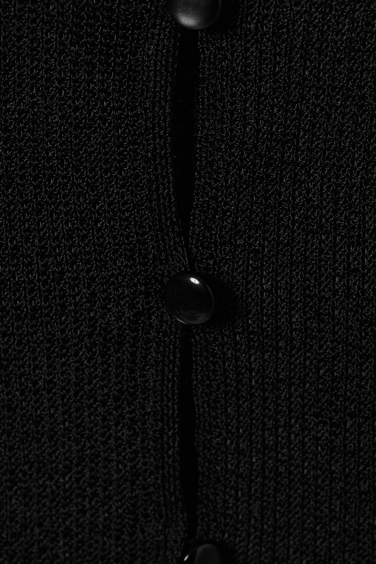 Grobstrick-Cardigan mit Knöpfen - Schwarz - 3