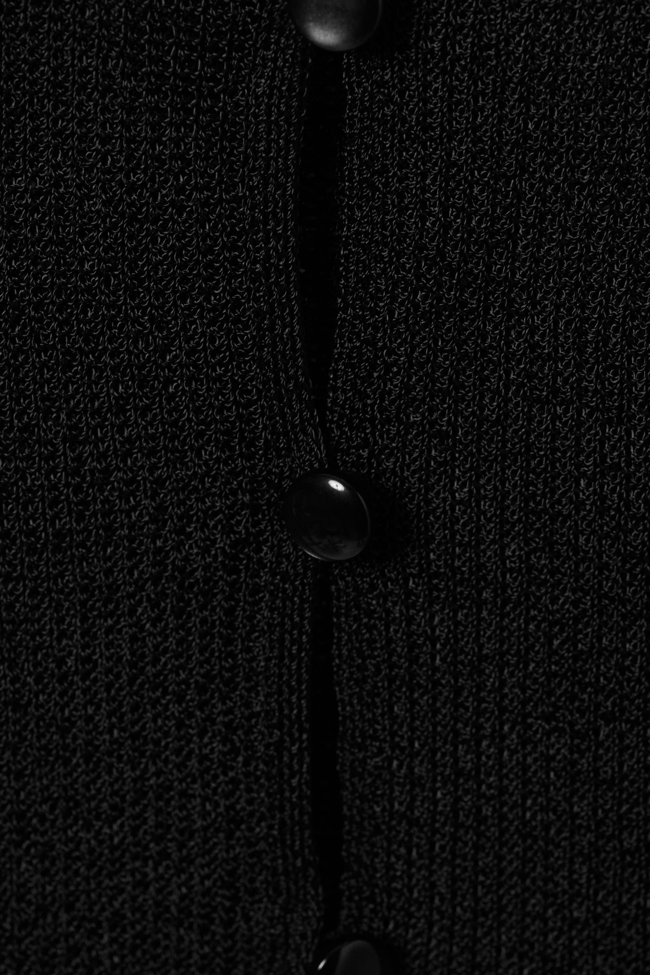 Schwarz - Grobstrick-Cardigan mit Knöpfen - 4