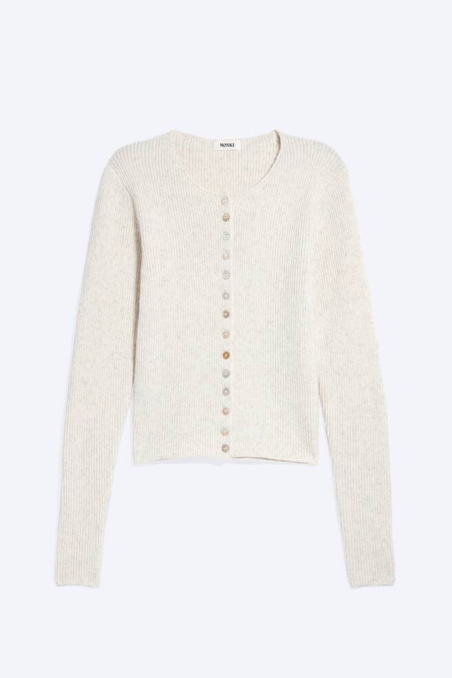 Gebreid vest - Poederwit/Lime - 1