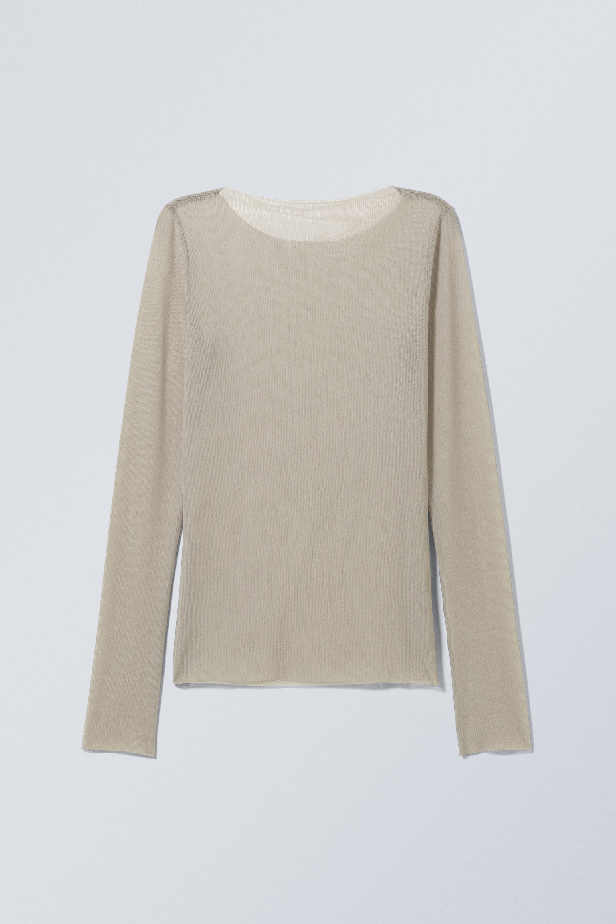 Hellgrau - Transparentes Langarmshirt - 0