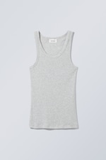 Light grey - Tett, formet tanktopp - 0