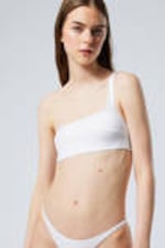Weiß - Asymmetrisches One-Shoulder-Bikinioberteil - 1
